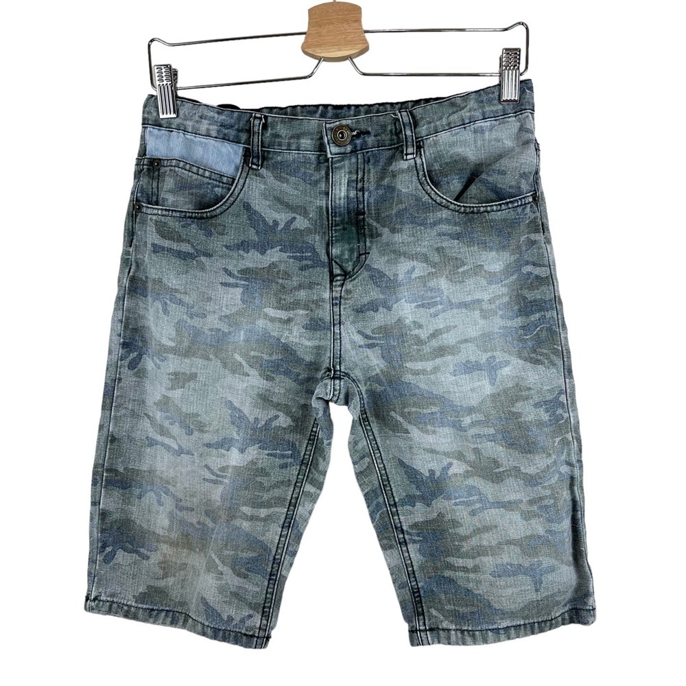 Zara Camo Handcrafted Denim Jean Shorts Boys Size 13/14 CM 164